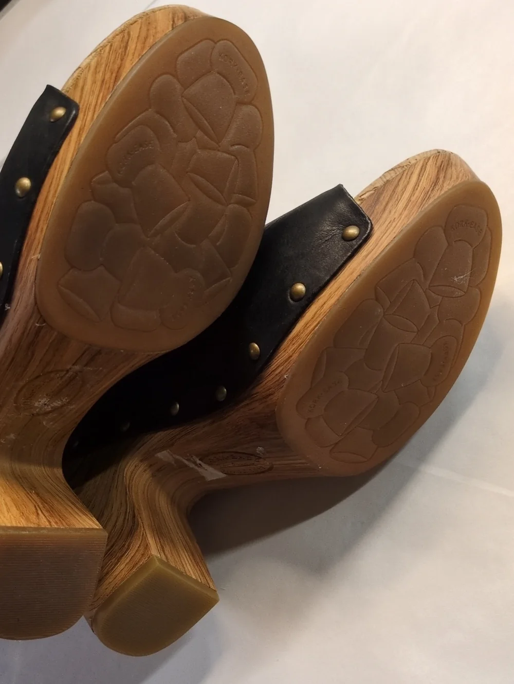Kork Ease Harlin Wood Heel Platform Leather Open Toe Mule Clog Brown Size 10